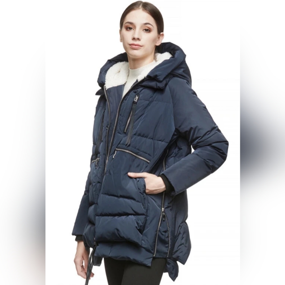 Orolay women's thickened down Coat-NAVY Size XS